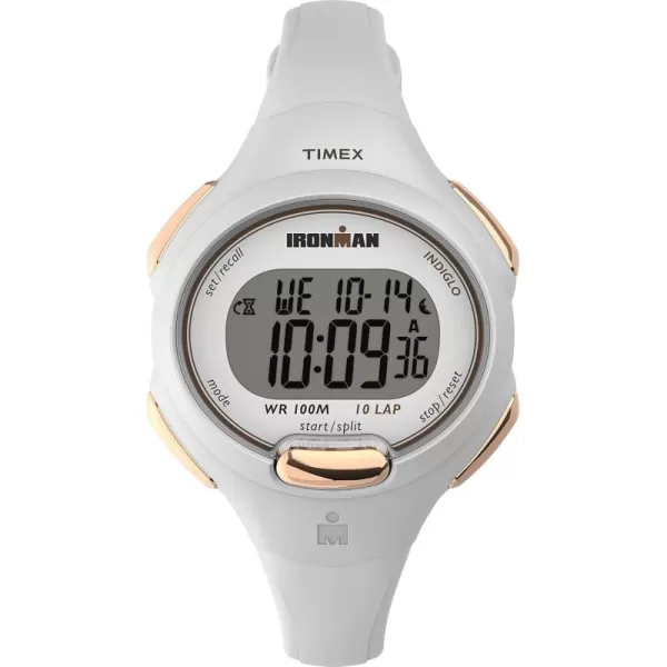 Timex Womens BCRF Ironman Essential 34mm Watch  White Case White Strap RoseGoldTone Accents