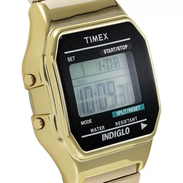 Timex Mens Classic Digital 34mm WatchGoldTone
