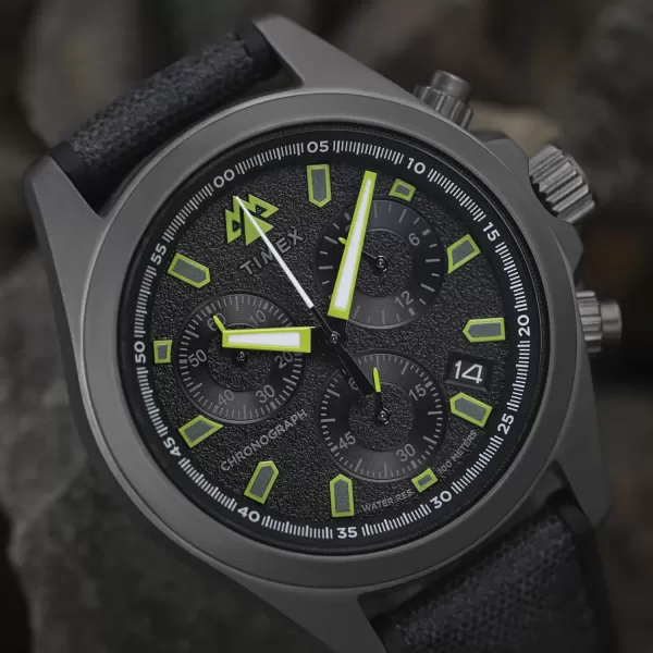 Timex Mens Expedition North Field Post 43mm WatchBlackBlackTitanium