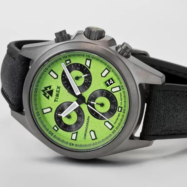 Timex Mens Expedition North Field Post 43mm WatchBlackGreenTitanium