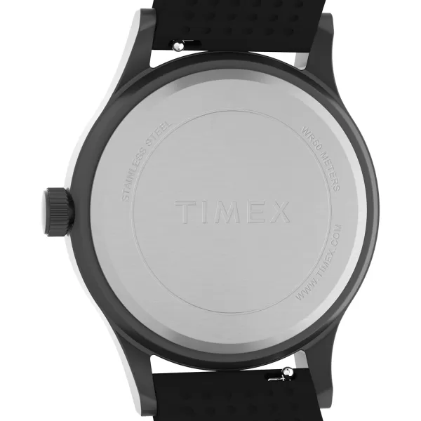 Timex Mens Expedition Scout 40mm Watch  Black Case ampamp Dial with Olive Leather SlipThru StrapBlackGreenGunmetal