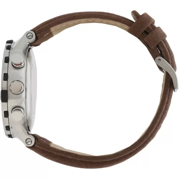 Timex Mens Intelligent Quartz Tide Temp Compass 45mm WatchBrownSilverTone