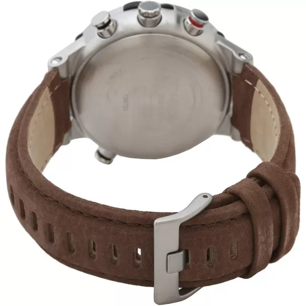 Timex Mens Intelligent Quartz Tide Temp Compass 45mm WatchBrownSilverTone