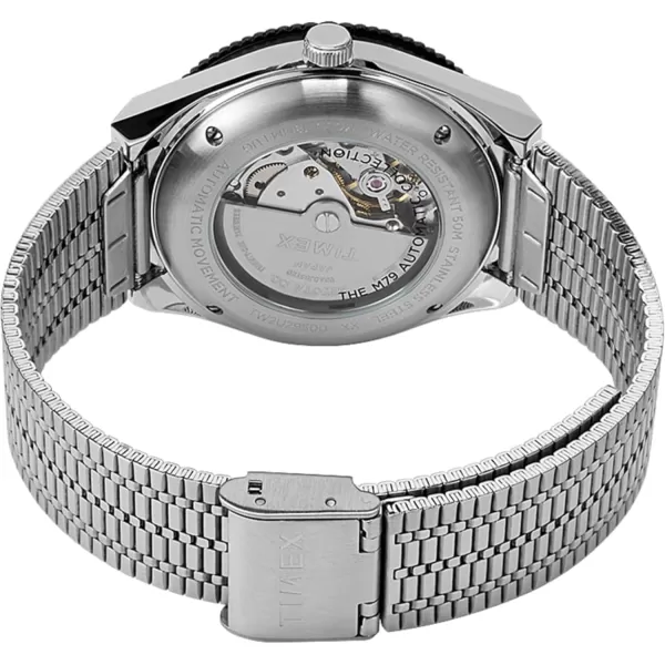 Timex Mens M79 Automatic 40mm WatchStainless SteelBlackStainless Steel