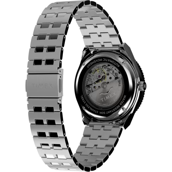 Timex Mens M79 Automatic 40mm WatchStainless SteelBlueStainless Steelredblue
