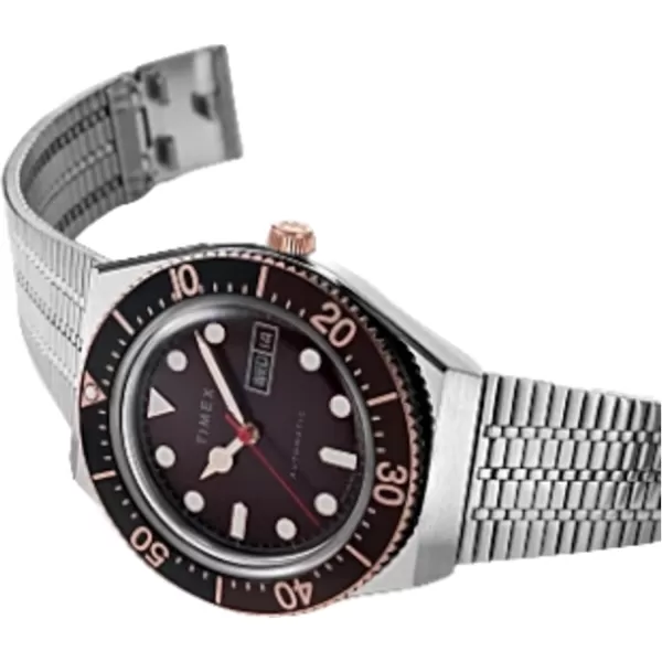 Timex Mens M79 Automatic 40mm WatchStainless SteelBrownStainless Steel