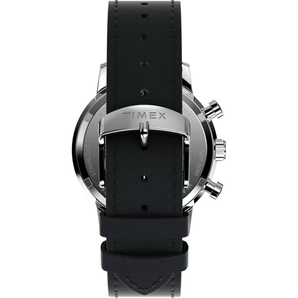 Timex Mens Marlin 40mm WatchBlackSilverToneStainless Steel