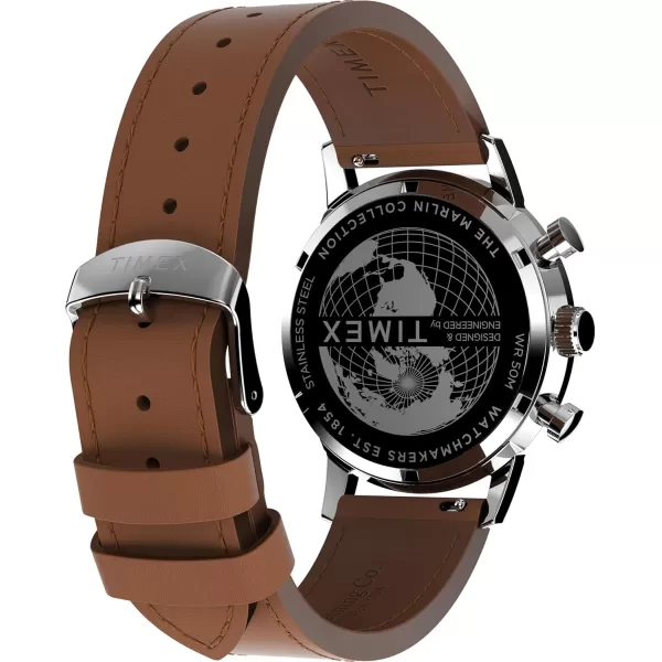 Timex Mens Marlin 40mm WatchBrownBlueStainless Steel