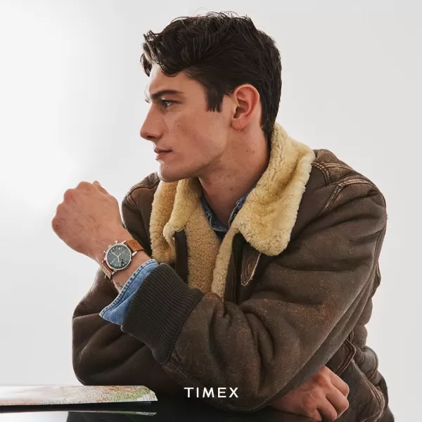 Timex Mens Marlin 40mm WatchBrownBlueStainless Steel