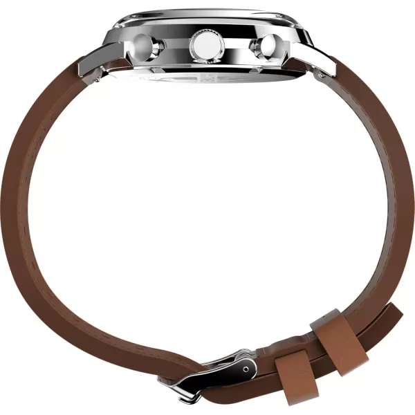 Timex Mens Marlin 40mm WatchBrownBlueStainless Steel
