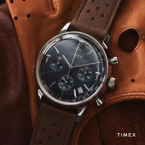 Timex Mens Marlin 40mm WatchBrownGreenStainless Steel
