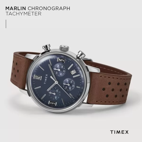 Timex Mens Marlin 40mm WatchBrownGreenStainless Steel
