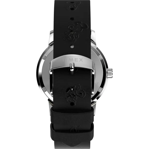 Timex Mens Marlin Automatic Peanuts Sketch 40mm Watch  Black Strap SilverTone Dial Stainless Steel Case