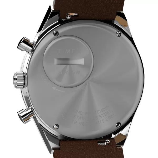 Timex Mens Q Chronograph 40mm Watch  Black Strap Black Dial Stainless Steel CaseBlackRose GoldToneStainless Steel