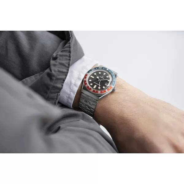 Timex Mens Q GMT 38mm WatchBlackSilver