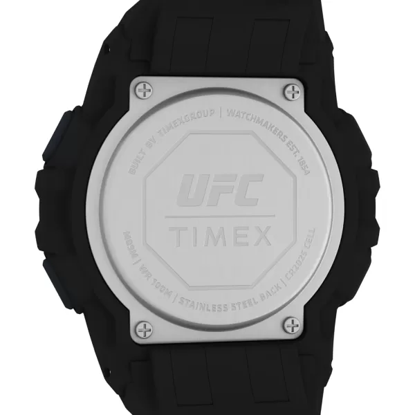 Timex Mens UFC Rush 52mm Watch  Black Strap Digital Dial Black CaseBlackDigitalBlack