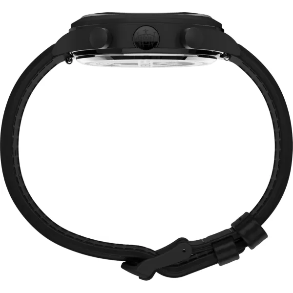 Timex Mens Waterbury Chronograph 42mm Watch  Stainless Steel Bracelet Black Dial Stainless Steel CaseBlackBlackBlack