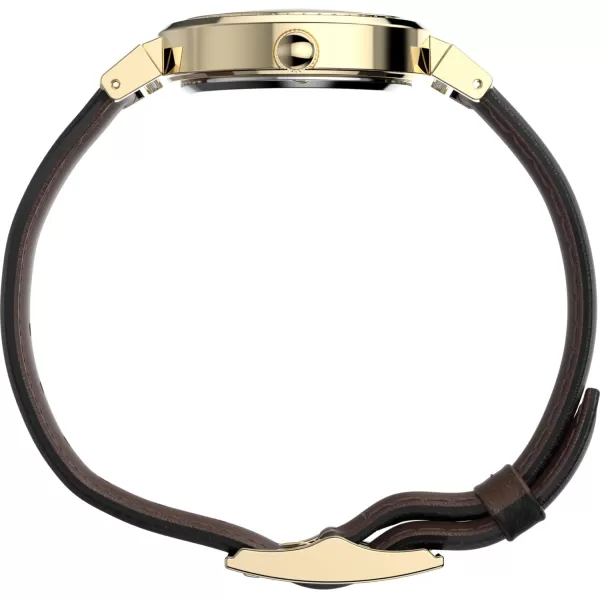 Timex Womens Dress 31mm Watch  Black Strap SilverTone Dial GoldTone CaseBlackSilverToneGoldTone