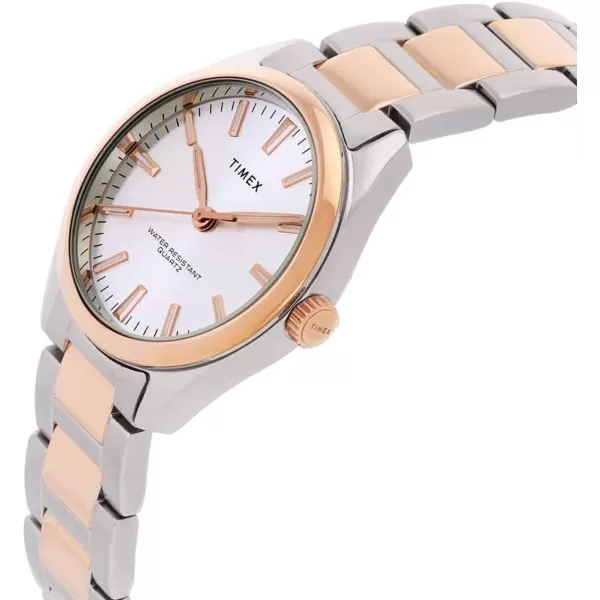 Timex Womens Highview 32mm WatchRoseGold ToneSilverToneRoseGold Tone