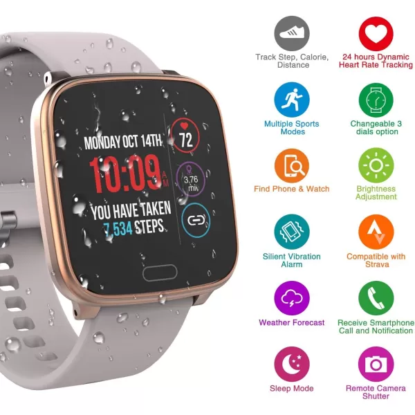 iConnect By Timex Active Smartwatch with Heart Rate Notifications and Activity TrackingBlushRose Gold