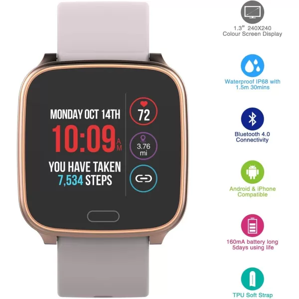 iConnect By Timex Active Smartwatch with Heart Rate Notifications and Activity TrackingBlushRose Gold