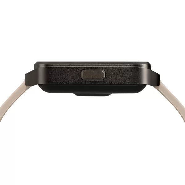 iConnect by Timex TW5M31800 Classic Square Gunmetal Smartwatch Beige Silicone Strap