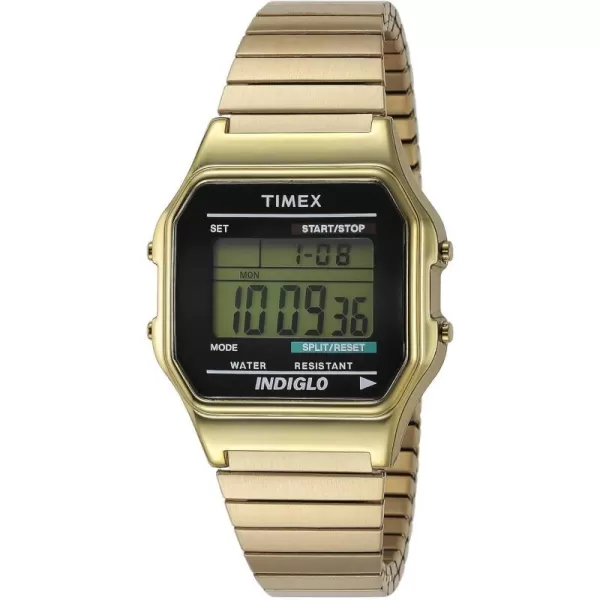 Timex Mens Classic Digital 34mm WatchGoldTone