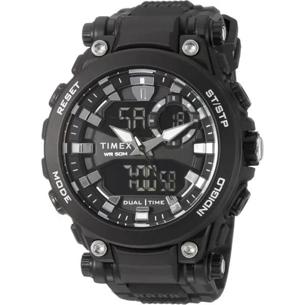 Timex Mens DGTL AnalogDigital 50mm WatchBlackSilver Accents