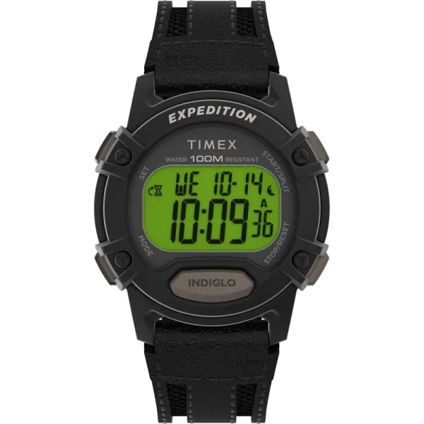 Timex Mens Expedition CAT 41mm Watch  Black Strap Digital Dial Black Case