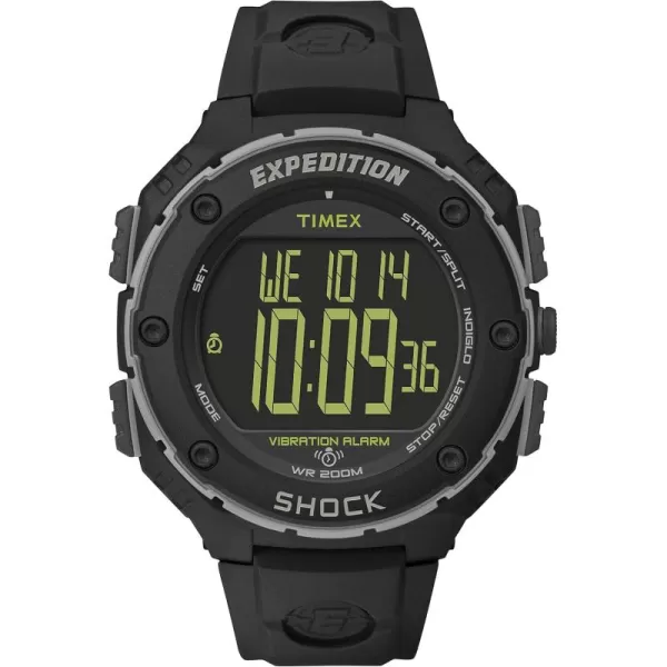 Timex Mens Expedition Shock XL Vibrating Alarm 50mm WatchBlackNegative