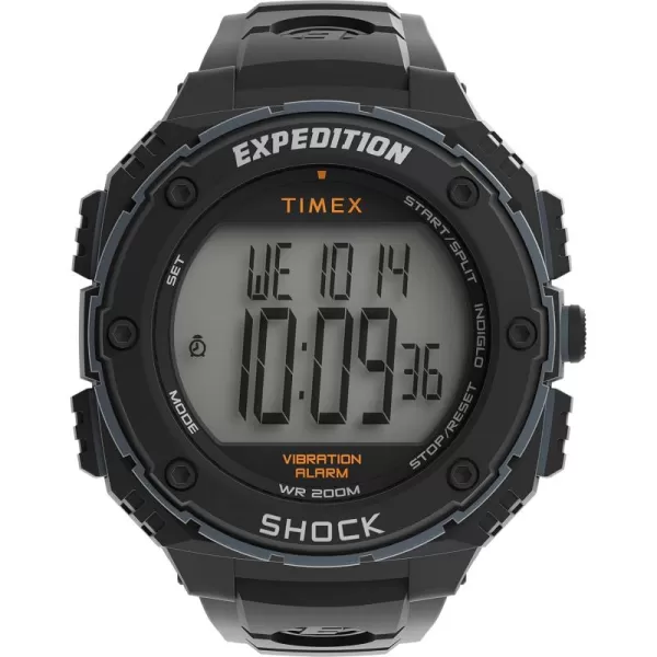 Timex Mens Expedition Shock XL Vibrating Alarm 50mm WatchBlackPositive
