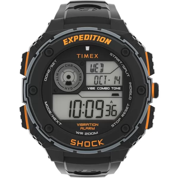 Timex Mens Expedition Vibe Shock 50mm WatchBlackOrange