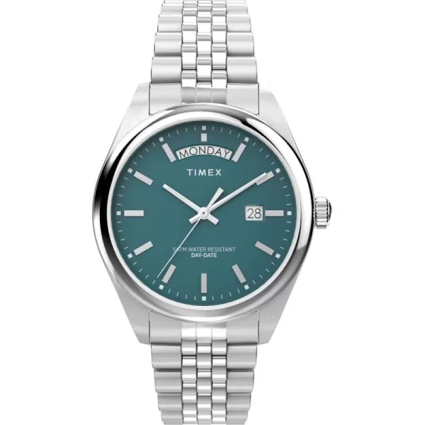 Timex Mens Legacy 41mm WatchSilverToneGreen