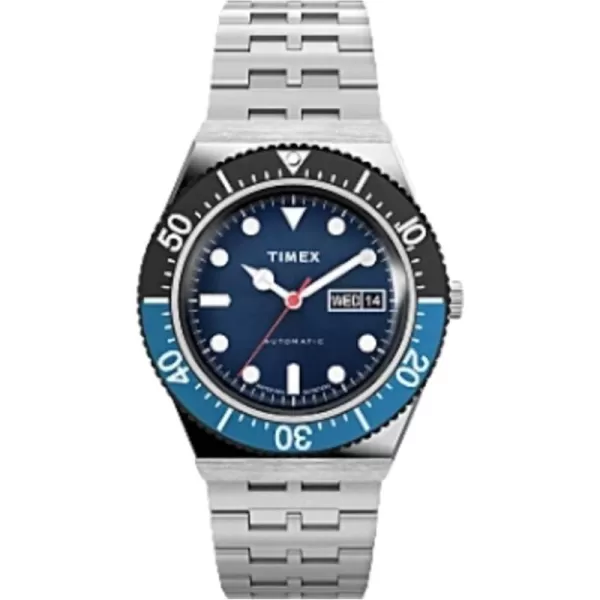 Timex Mens M79 Automatic 40mm WatchStainless SteelBlueStainless Steel