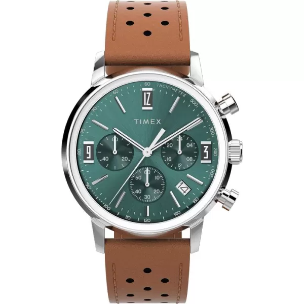 Timex Mens Marlin 40mm WatchBrownBlueStainless Steel