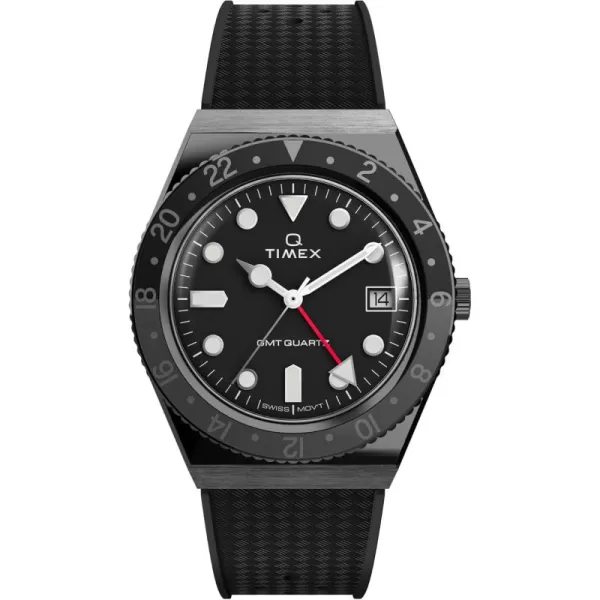 Timex Mens Q GMT 38mm WatchBlack
