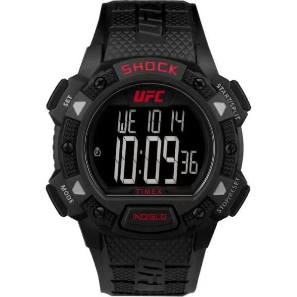 Timex UFC Mens Core Shock 45mm WatchBlackDigitalBlack
