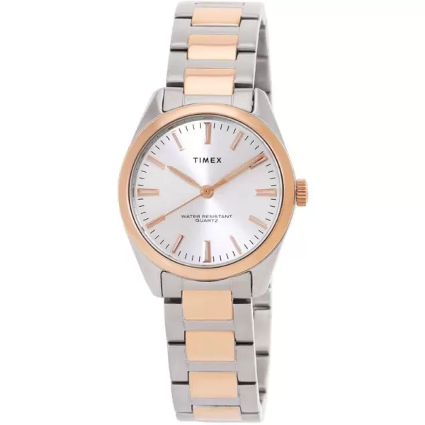 Timex Womens Highview 32mm WatchRoseGold ToneSilverToneRoseGold Tone