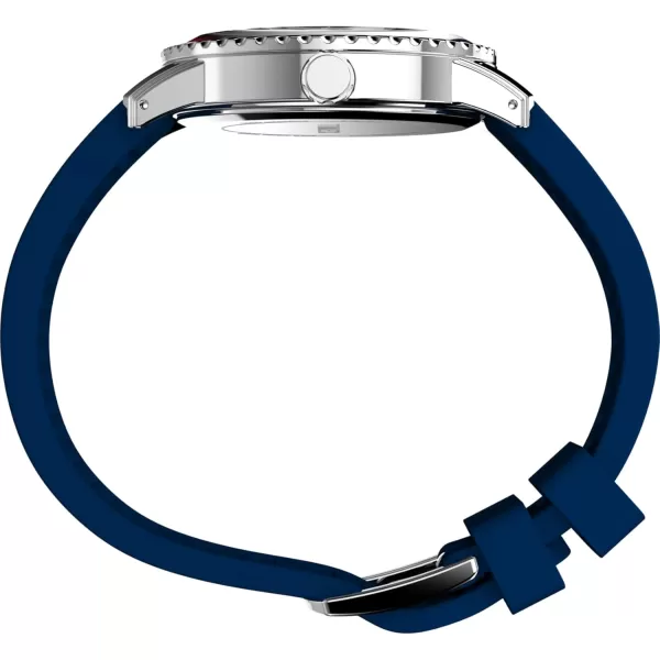 Timex Mens Dress 41mm Watch  Blue Strap Blue Dial Stainless Steel CaseBlueBlueStainless Steel