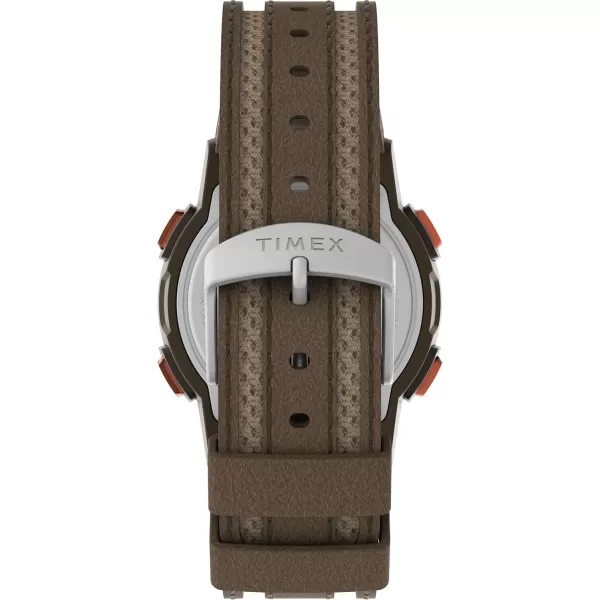 Timex Mens Expedition CAT5 41mm Watch  Green Strap Digital Dial Green CaseBrownDigitalBrown