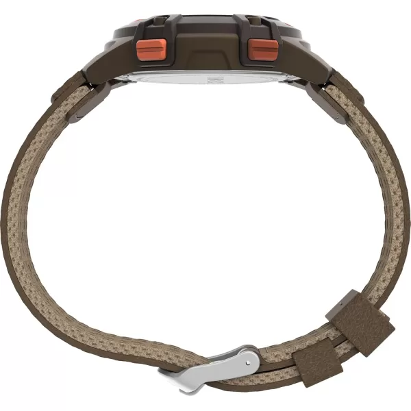Timex Mens Expedition CAT5 41mm Watch  Green Strap Digital Dial Green CaseBrownDigitalBrown