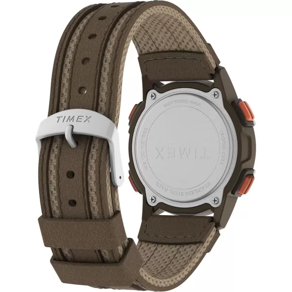 Timex Mens Expedition CAT5 41mm Watch  Green Strap Digital Dial Green CaseBrownDigitalBrown