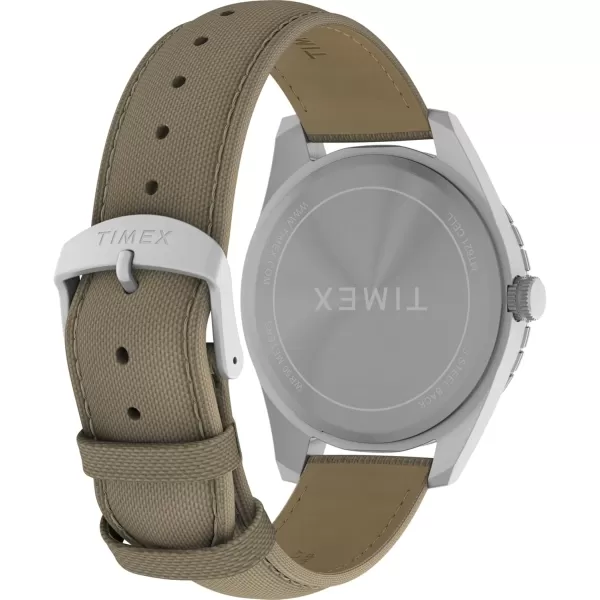 Timex Mens Expedition Field Solar 43mm Watch  Tan Strap Black Dial IP Steel CaseTanBlackIP Steel