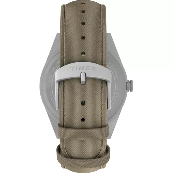 Timex Mens Expedition Field Solar 43mm Watch  Tan Strap Black Dial IP Steel CaseTanBlackIP Steel