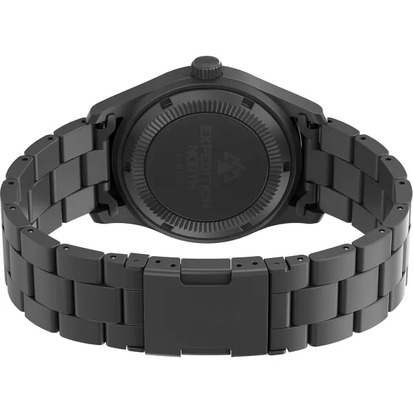 Timex Mens Expedition North Field Post Mechanical 38mm Watch  Black Dial Stainless Steel Case with Black Stainless Steel Bracelet
