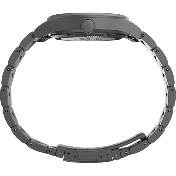 Timex Mens Expedition North Field Post Mechanical 38mm Watch  Black Dial Stainless Steel Case with Black Stainless Steel Bracelet