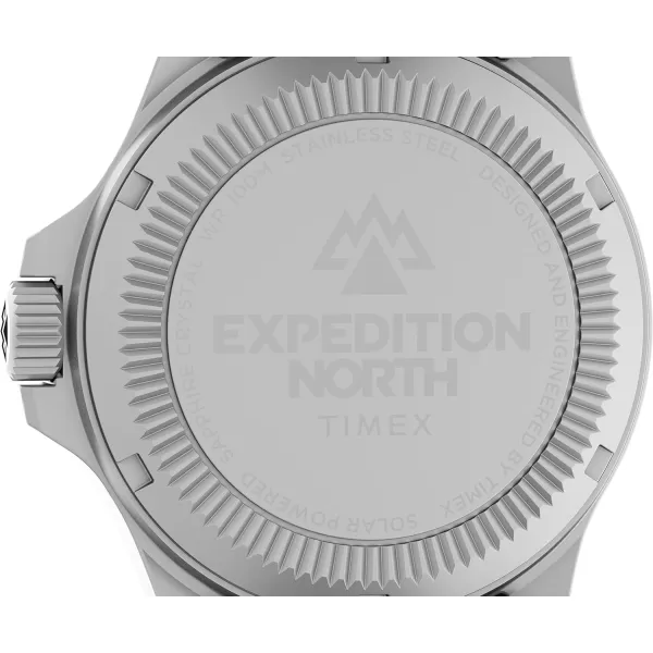 Timex Mens Expedition North Field Post Solar 41mm WatchSilverToneBlack