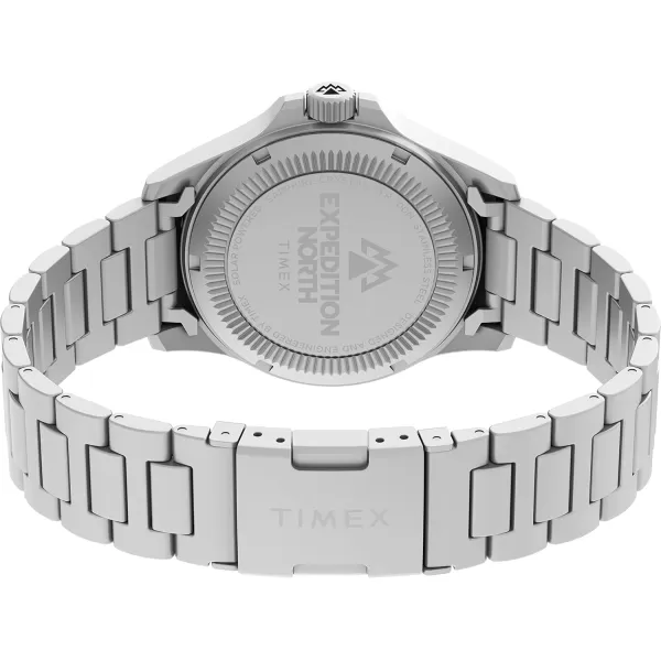 Timex Mens Expedition North Field Post Solar 41mm WatchSilverToneBlack