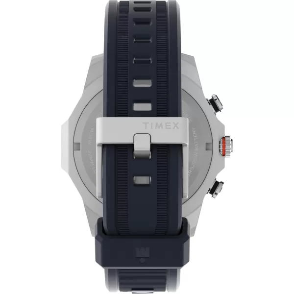 Timex Mens Ironman Adrenaline 48mm Watch  Black Strap Black Dial Black CaseBlueBlueSilverTone