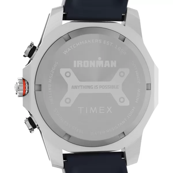 Timex Mens Ironman Adrenaline 48mm Watch  Black Strap Black Dial Black CaseBlueBlueSilverTone